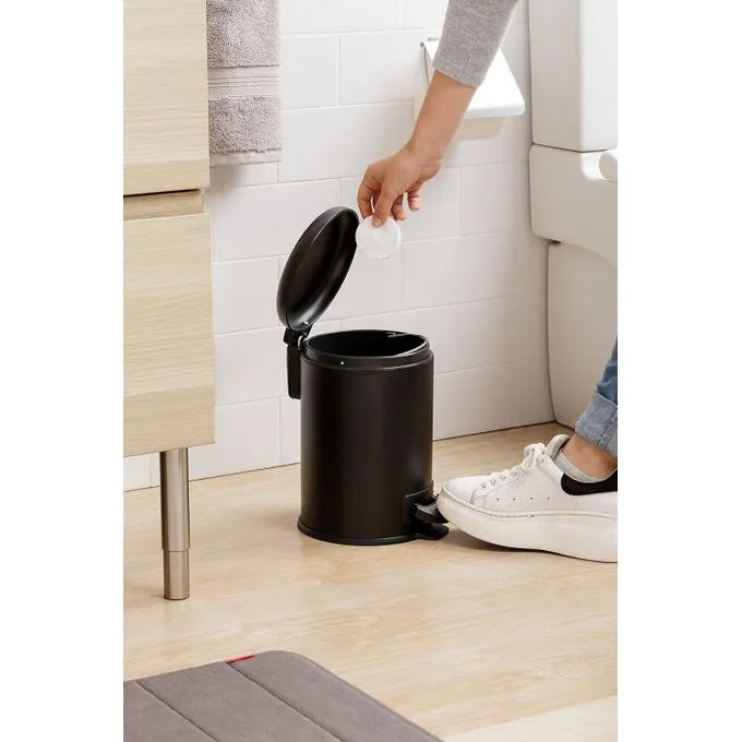 Poubelle avec Pédale 3l + brosse WC - Noir - SQES