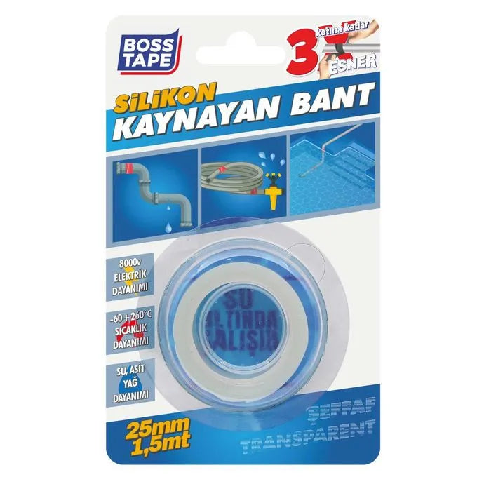 Ruban silicone auto-fusionnant 25 mm 1,5 mt - Boss Tape - SQES