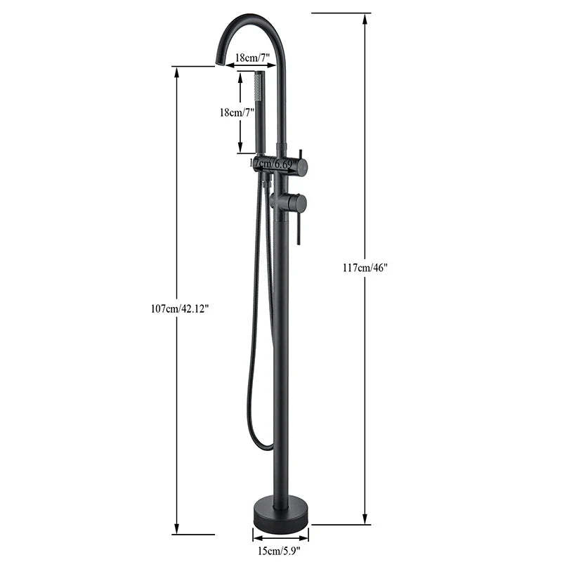 MITIGUEUR NOIR POUR BAIGNOIRE SUR PIED 801001G DURA