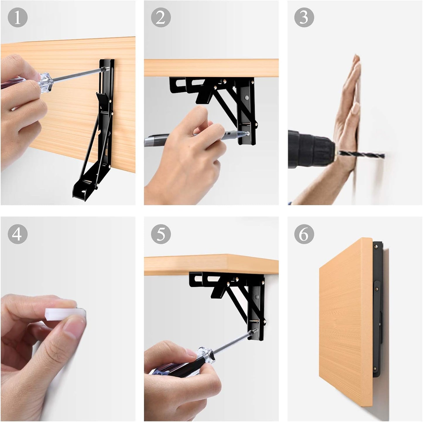Support etagère Pliante Noir – Pack de 2 Consoles - 35 CM