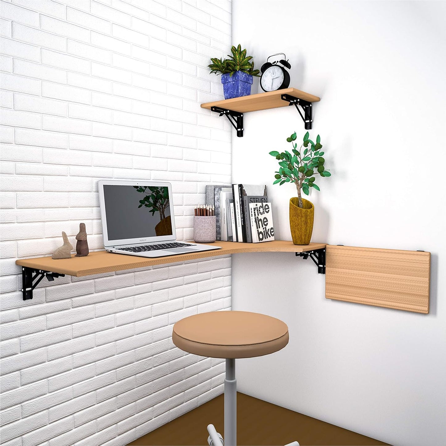 Support etagère Pliante Noir – Pack de 2 Consoles - 35 CM