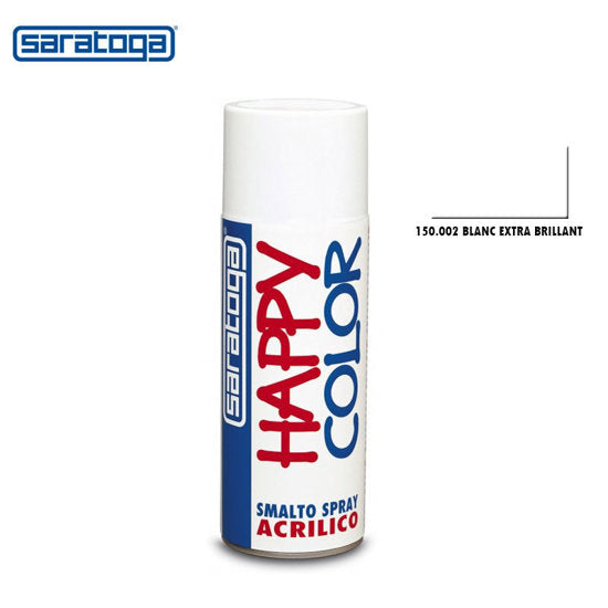 Spray Peinture BLANC EXTRA BRILLANT- 400ml - Happy Color - Saratoga