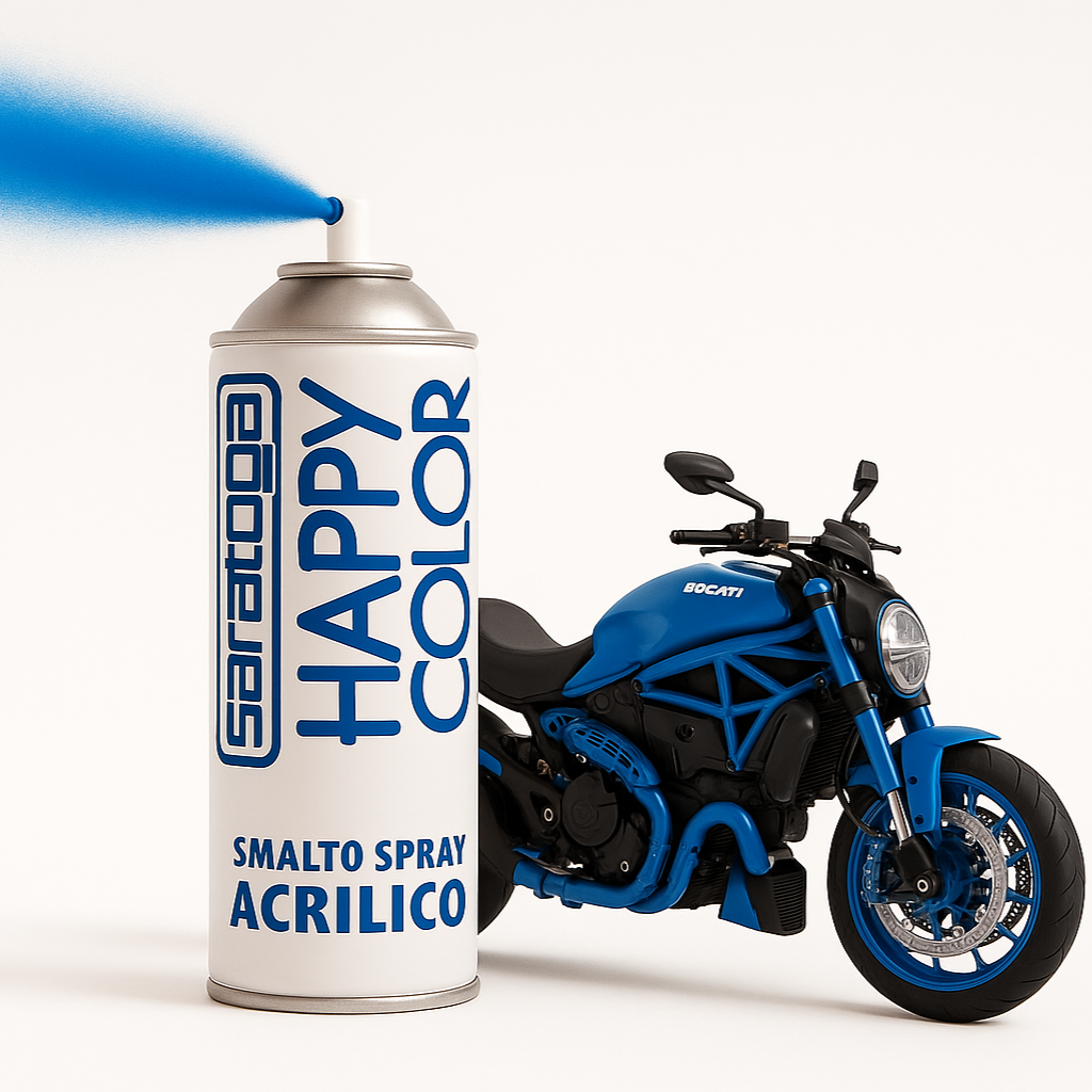 Spray Peinture MOTO BLEU 400ml Saratoga - happy color