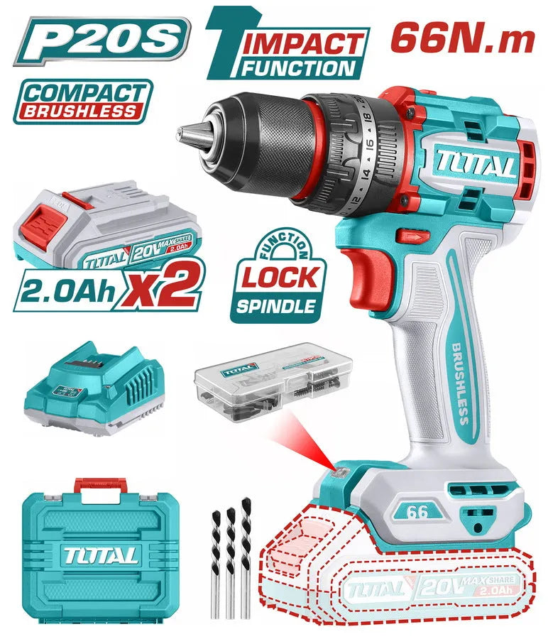 Visseuse Perceuse sans fil - Double batterie - 66Nm- 20V - SQES