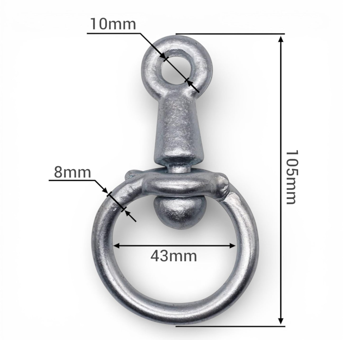 Touret à Mousqueton Acier Galvanisé