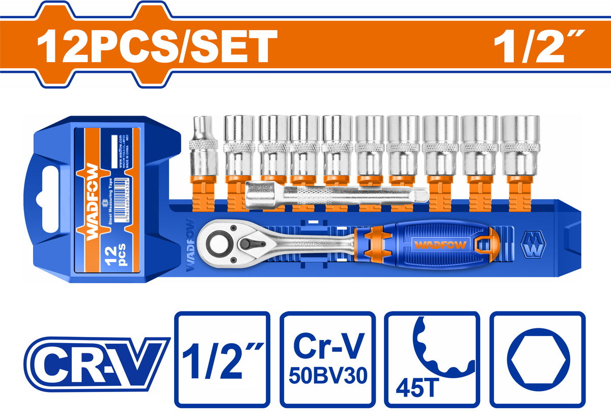 Jeu de 12 Clés à Cliquet 1/2" – - SQES
