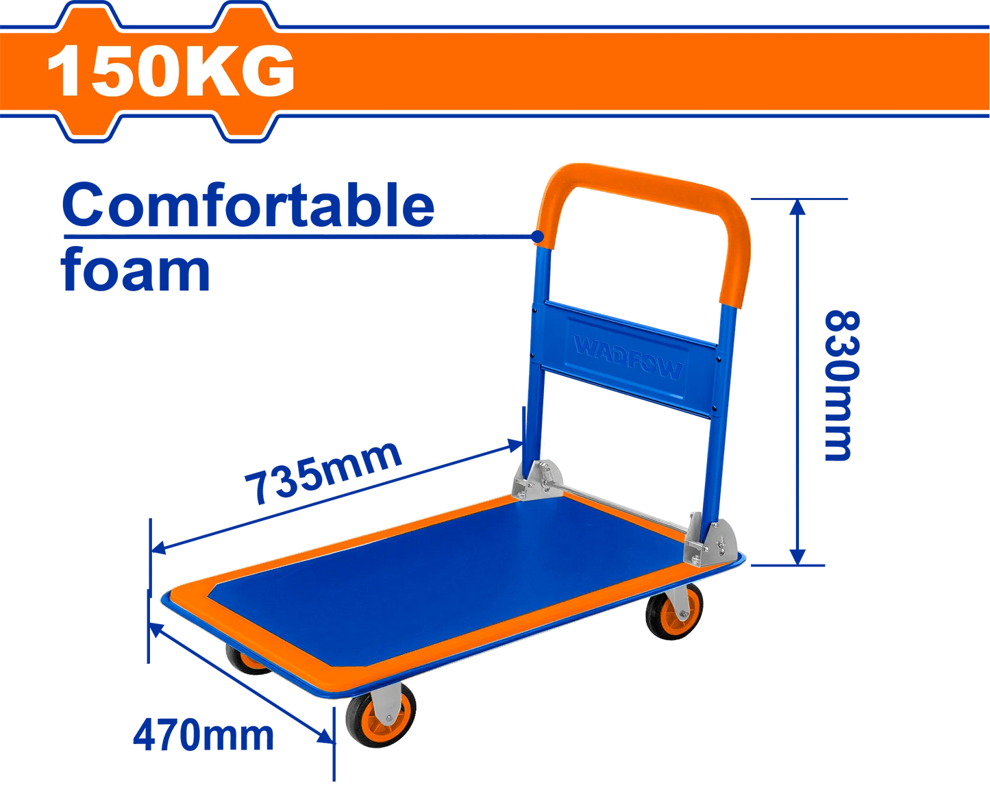 Chariot pliable – Diable - 4 roue - 150 kg - SQES