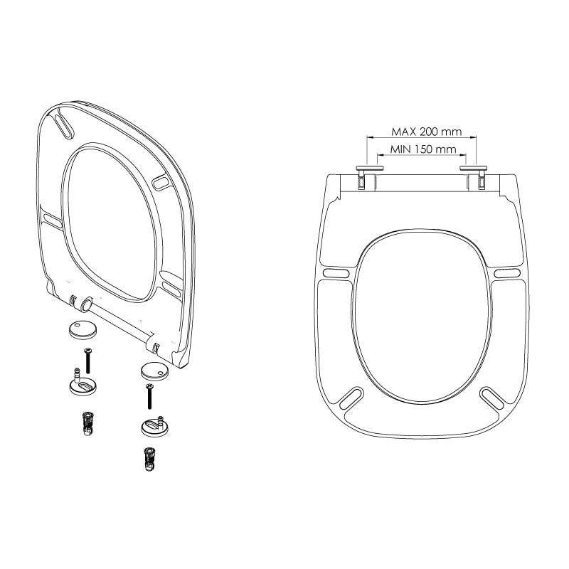 ABATTANT WC DECLIPSABLE PALMA "carré" – EJIM