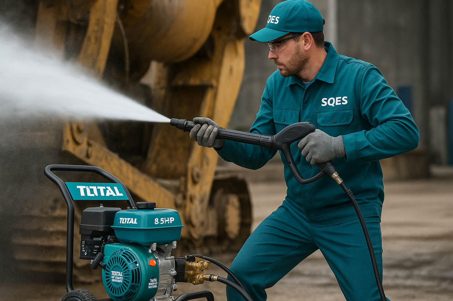 Action shot with SQES branding