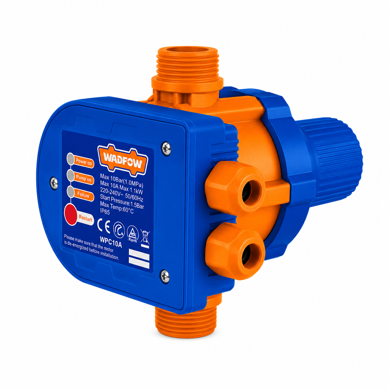 Autopompe Pressostat 10A 10 bar WADFOW WPC1A01 — Contrôle Automatique Pompe à Eau | SQES Tunisie