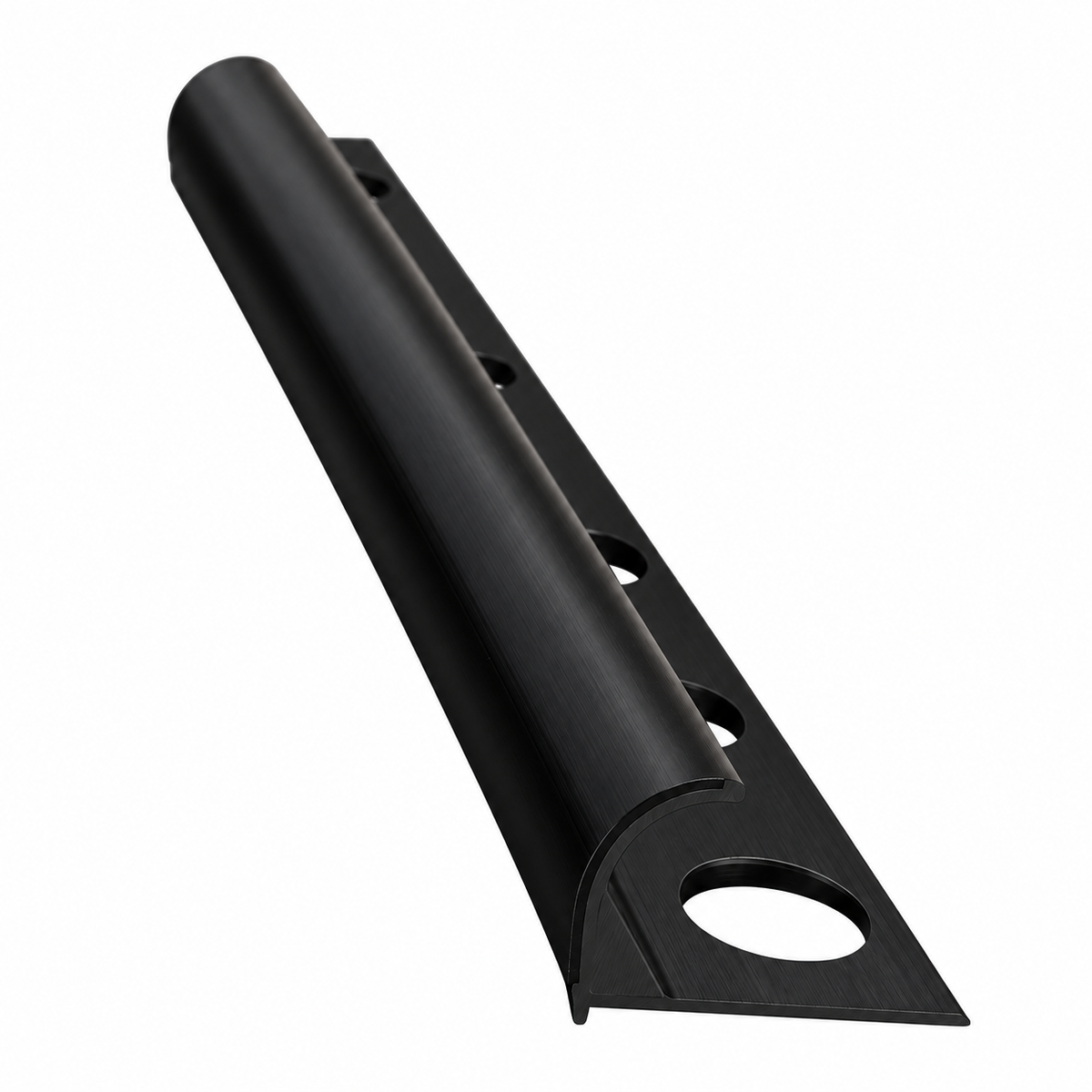 Baguette profilé aluminium FBS GROUP finition noire pour travaux de finition et aménagement intérieur.