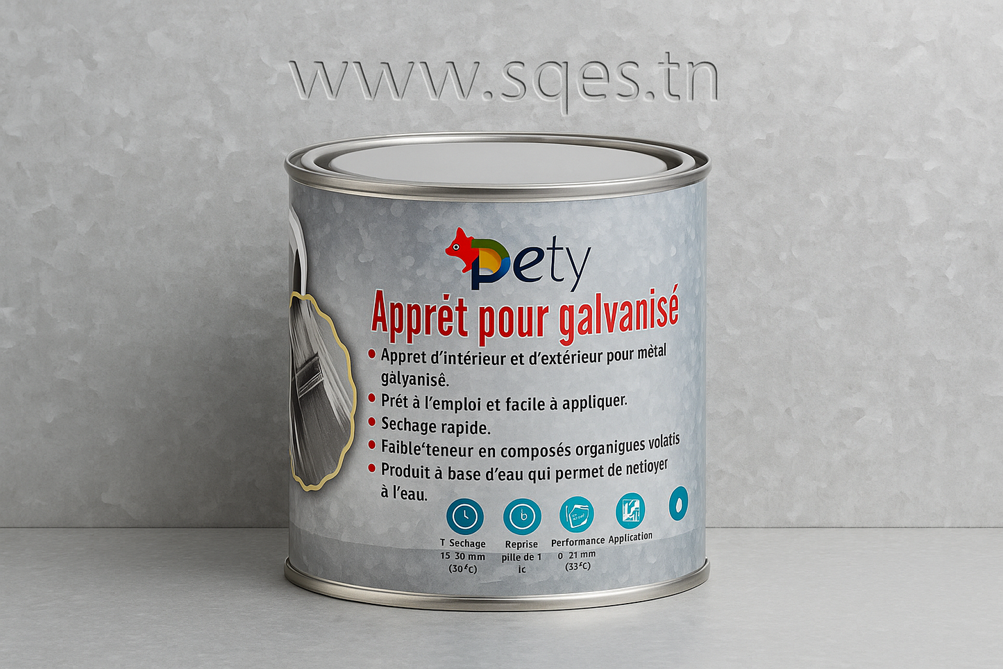 Boîte Apprêt Galvanisé 750ml - fond métal galvanisé avec www.sqes.tn