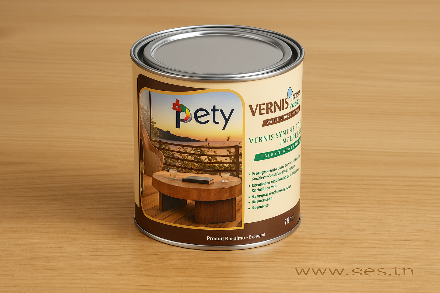 Boîte Vernis Transparent - fond bois mat naturel avec www.sqes.tn