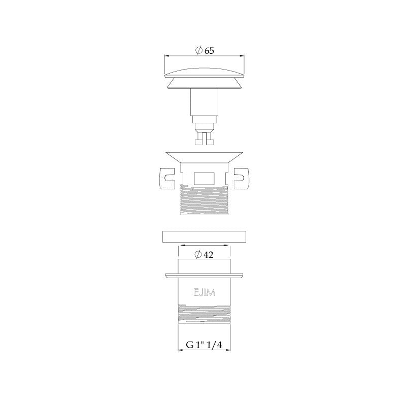 Bonde de Lavabo Clic-Clac Ø32 mm – Chrome Brillant – Marque EJIM