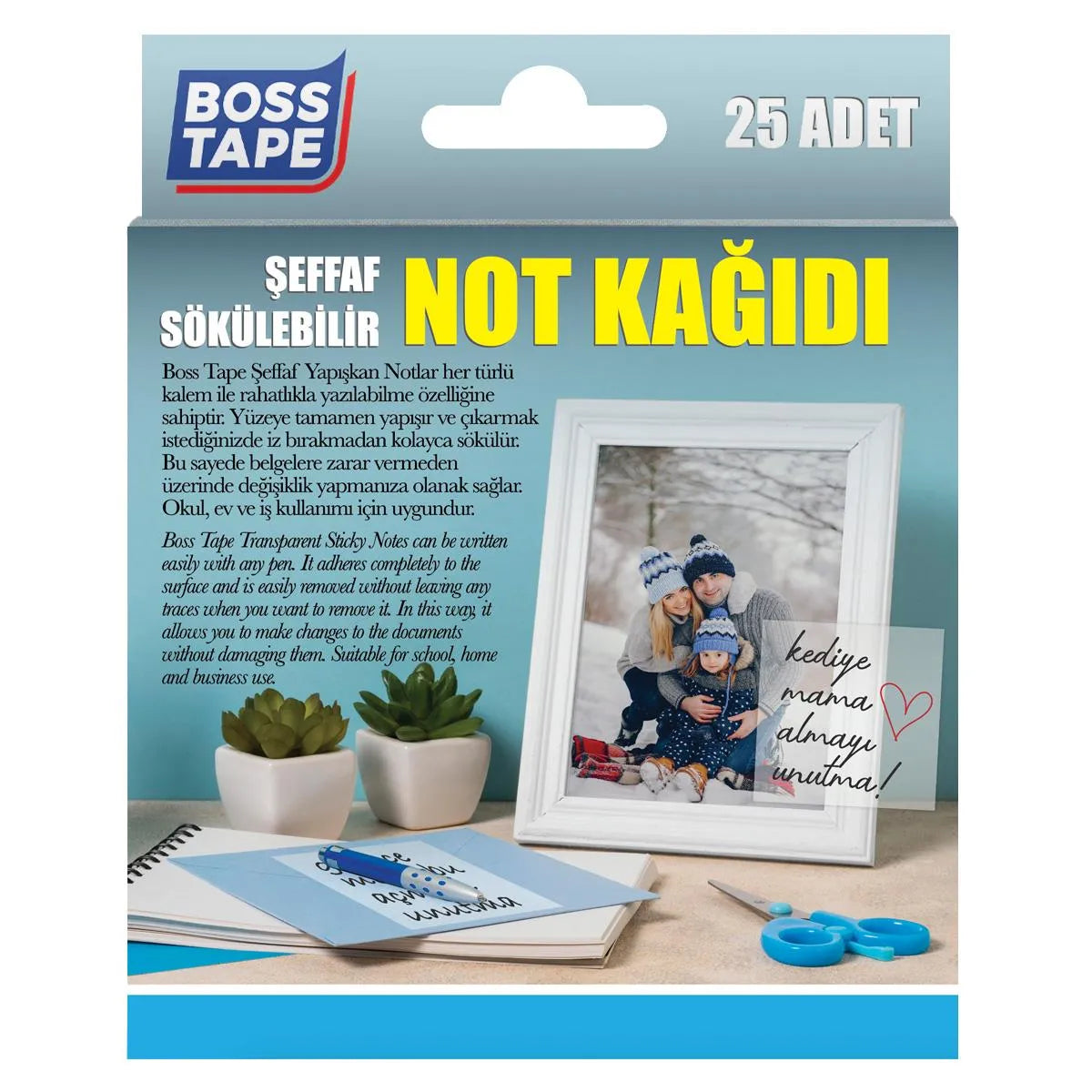 BOSS TAPE adhésives repositionnables effaçables 75mmx75mm (25pcs) - SQES