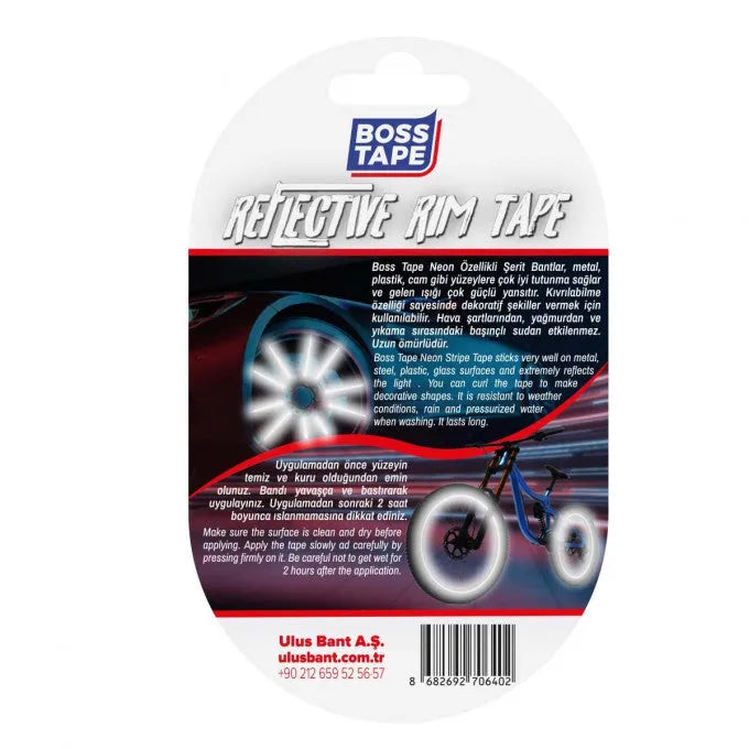 BOSS TAPE Néon de Jante BLANC 7mmx7m - SQES