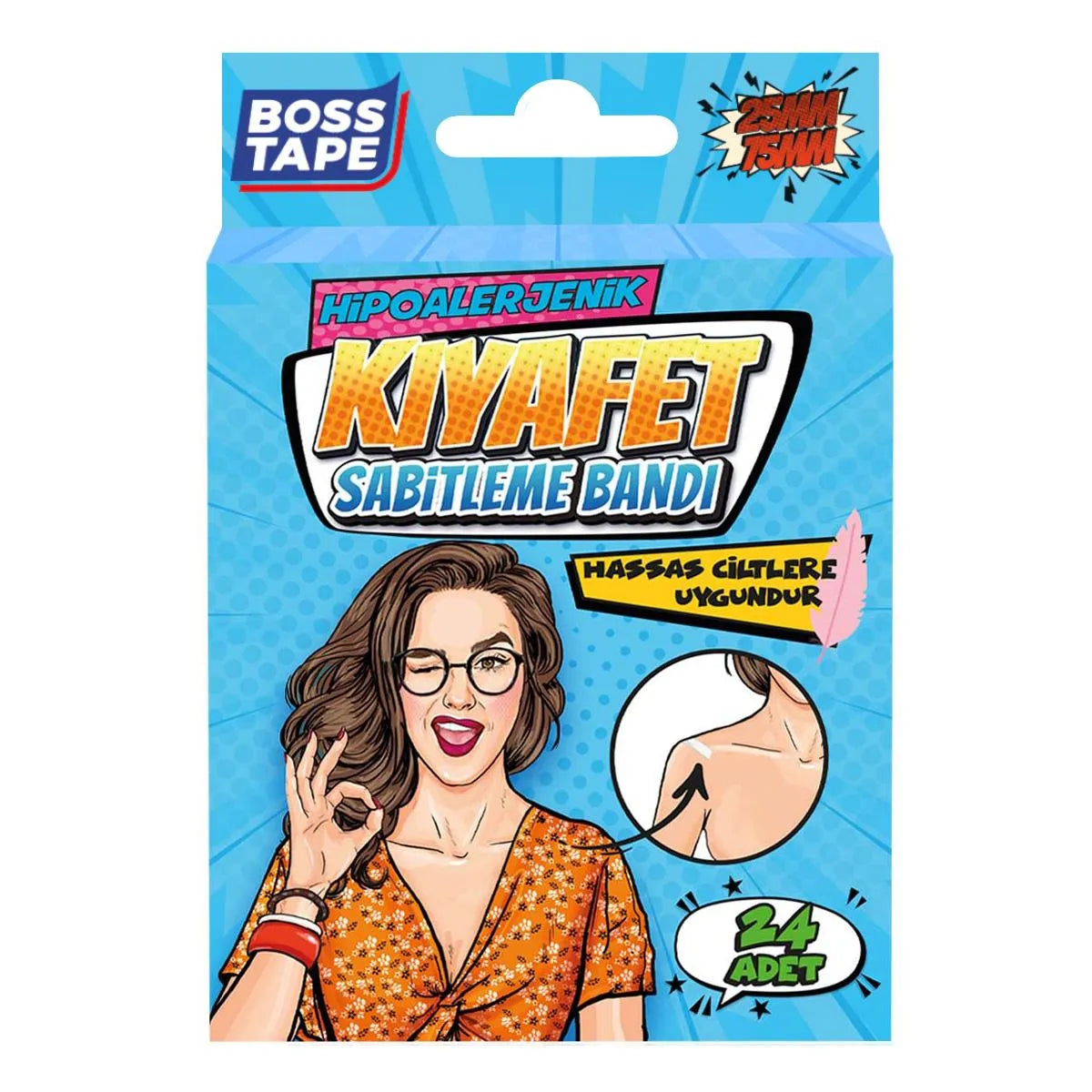 BOSS TAPE Fixation de vêtements et corp 75mmx25mm (24pcs) - SQES