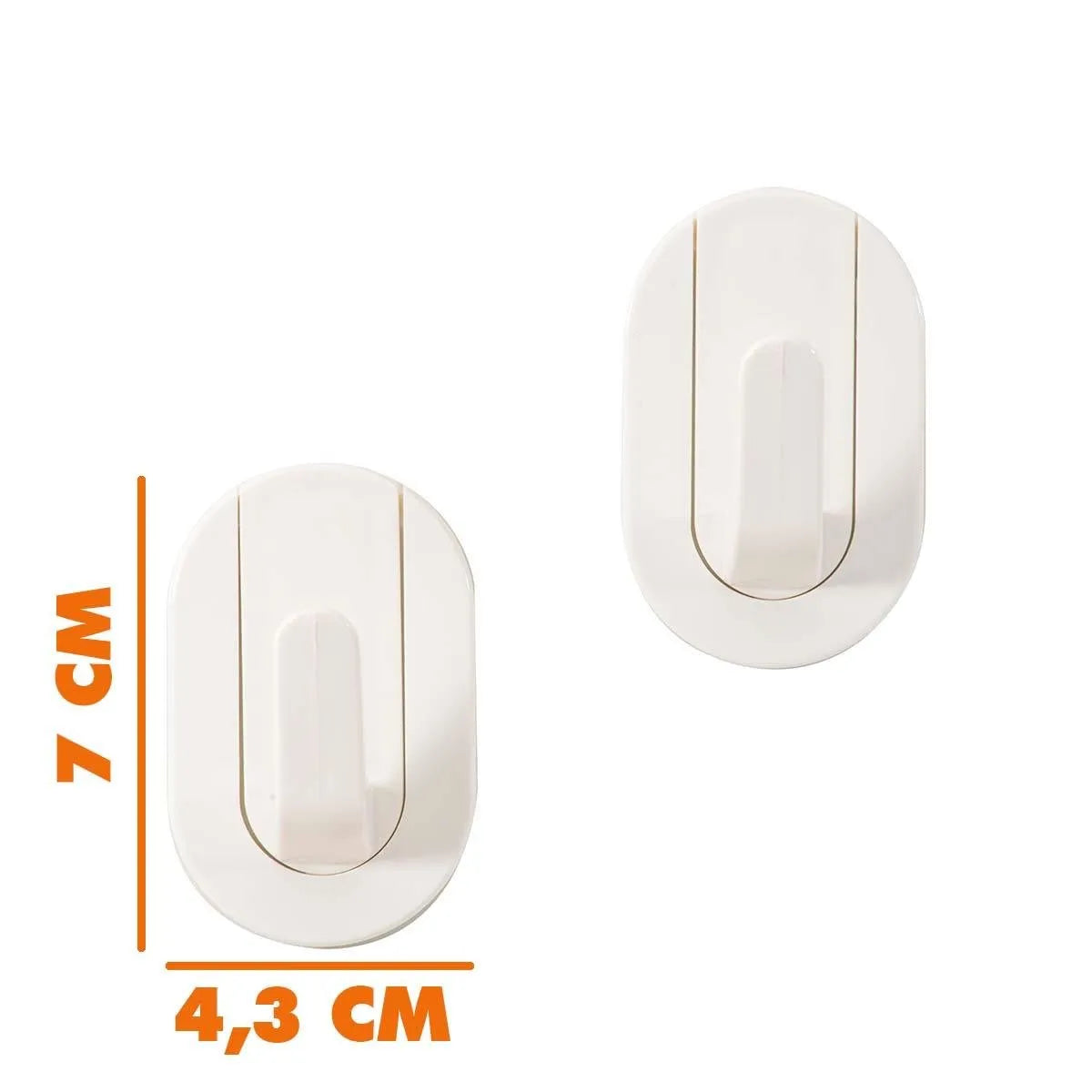 BOSS TAPE Crochet Mural auto adhésif Blanc sans percer de trous (2pcs) 43mmx70mm - SQES