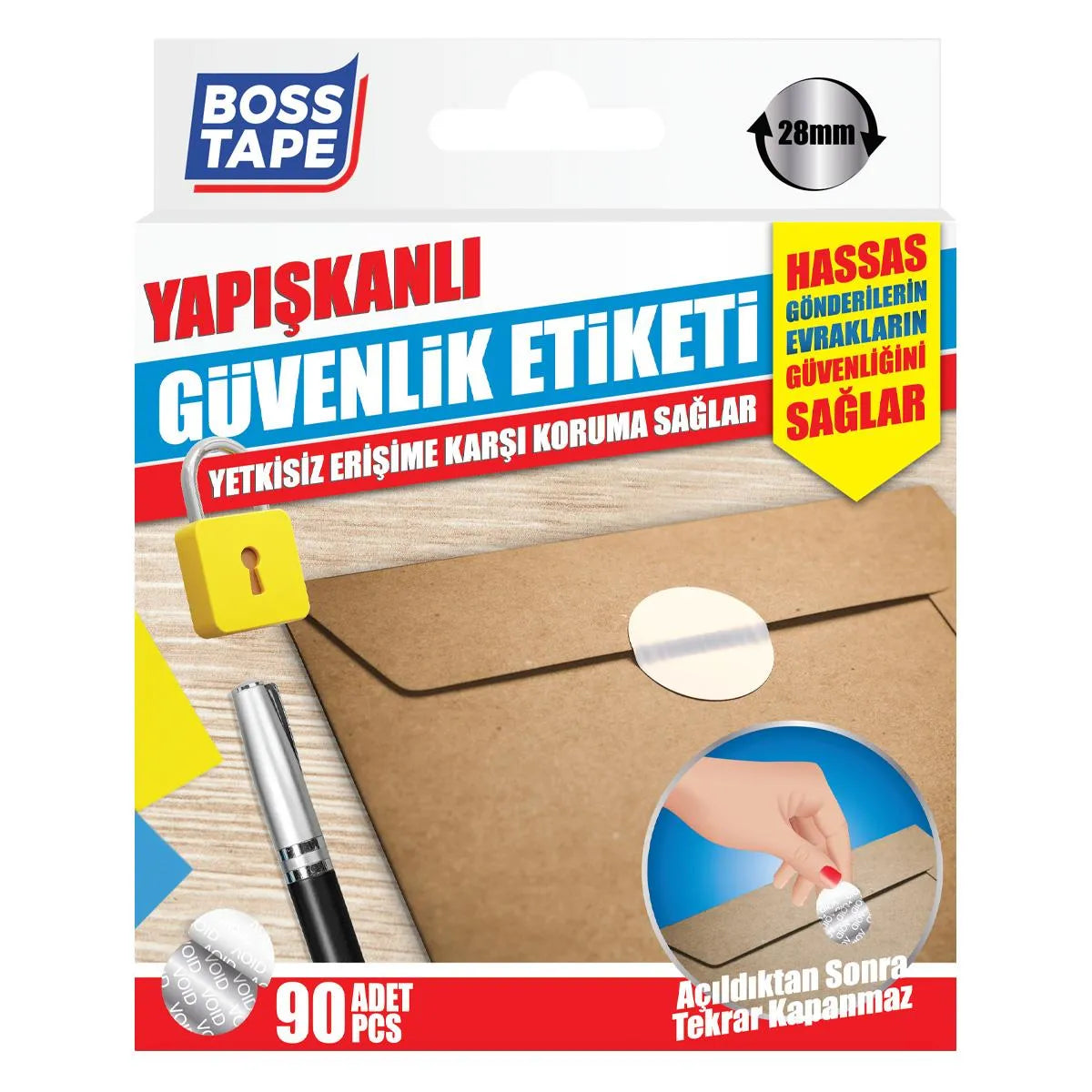BOSS TAPE Lot de 90 autocollants hologrammes ronds à usage unique VOID - SQES