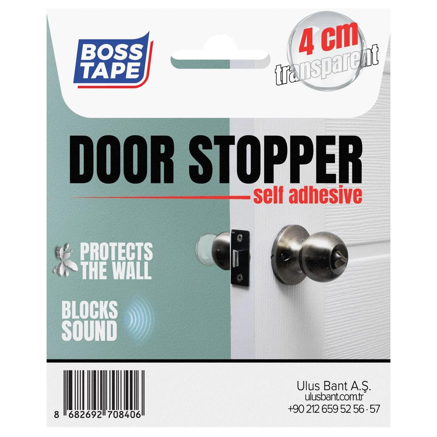 BOSS TAPE Butoir de poignet de Porte Adhésif en silicone transparent (4pcs) - SQES