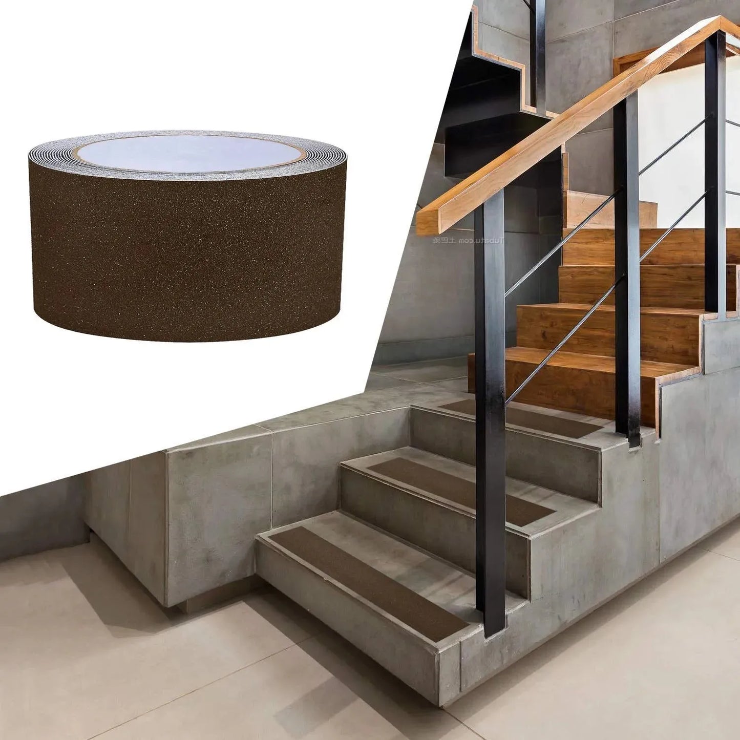 BOSS TAPE Ruban anti-dérapant adhésif au sol pour escaliers Noir 50mmx5m - SQES