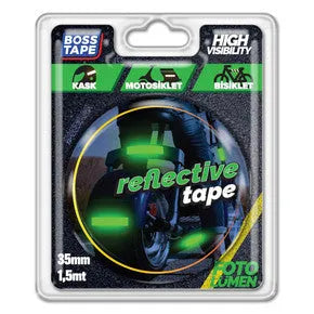 BOSSTAPE Bande réfléchissante VERT FLUO 35 mm x 1,5 mt - SQES
