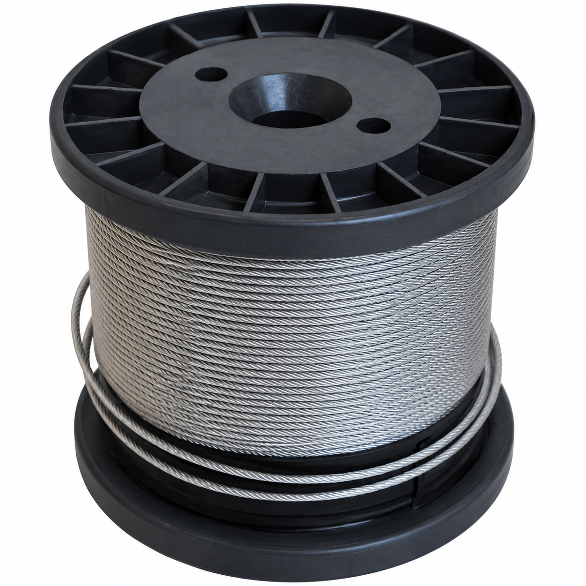 Câble acier plastifié 6x19 FC à âme fibre, disponible en dimensions 3-4, 4-6 et 6-8 mm chez SQES Tunisie.