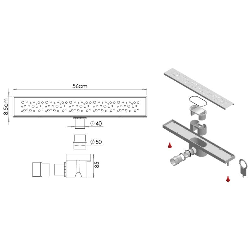 Caniveau de douche SLIM BUBBLE EJIM