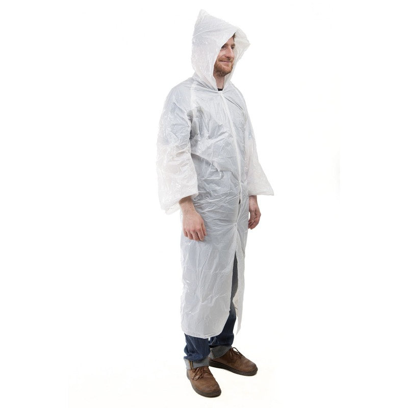 Blouse Jetable à Capuche – Polyéthylène – Taille XL – Blanc