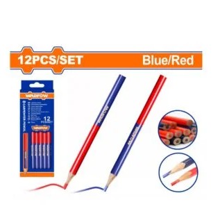 Crayons de Chantier Rouge + Bleu 12 pcs WADFOW WMQ2512 — Traçage Bois Béton Maçonnerie | SQES Tunisie