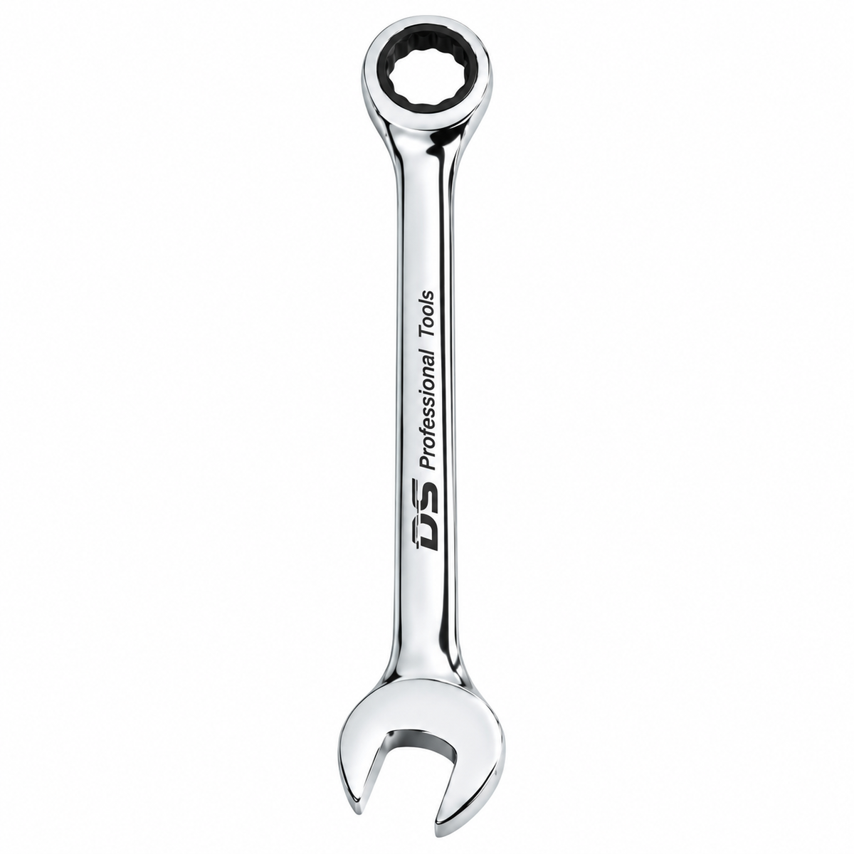Clé mixte à cliquet DS Tools disponible en 10, 13, 17 et 19 mm pour serrage et travaux mécaniques.