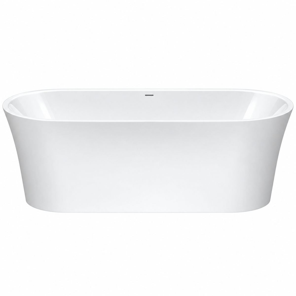 Baignoire îlot ovale DURAVIT DuraSenja blanche 170 × 80 cm en acrylique, avec deux dossiers