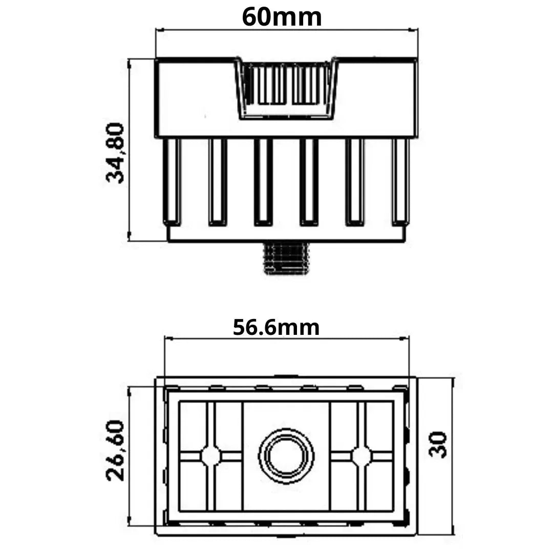 Embout avec glissière réglable pour meuble - 10 pcs 60mmx30mm GRIS - SQES