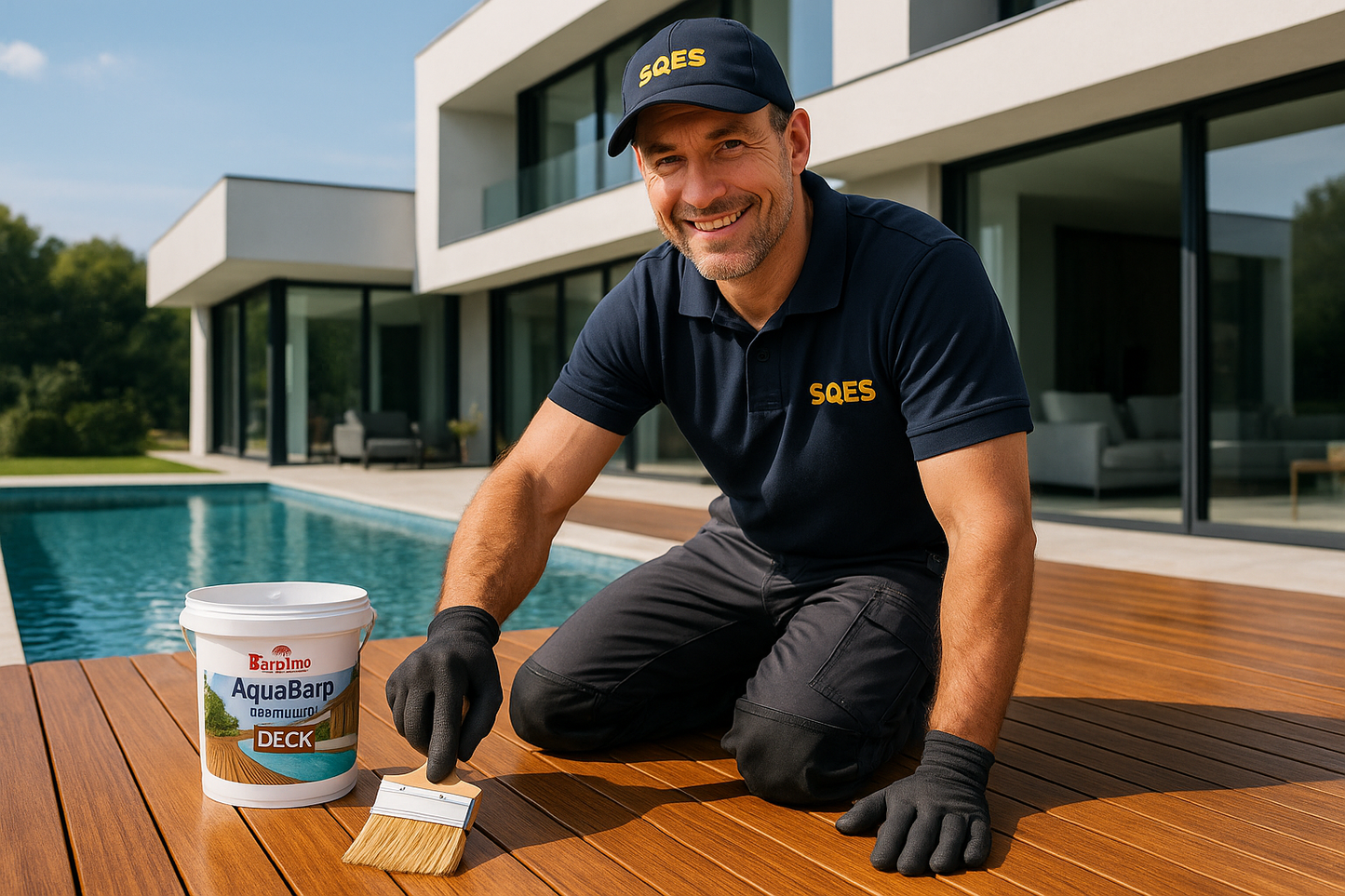 Expert appliquant le produit