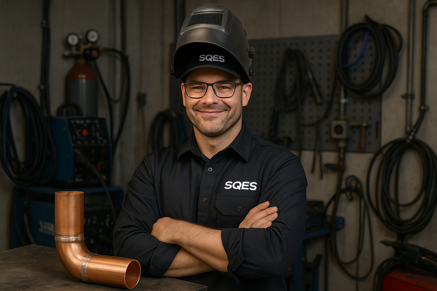 Expert SQES confiant bras croisés