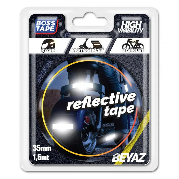 BOSSTAPE Bande réfléchissante BLANC 35 mm x 1,5 mt - SQES