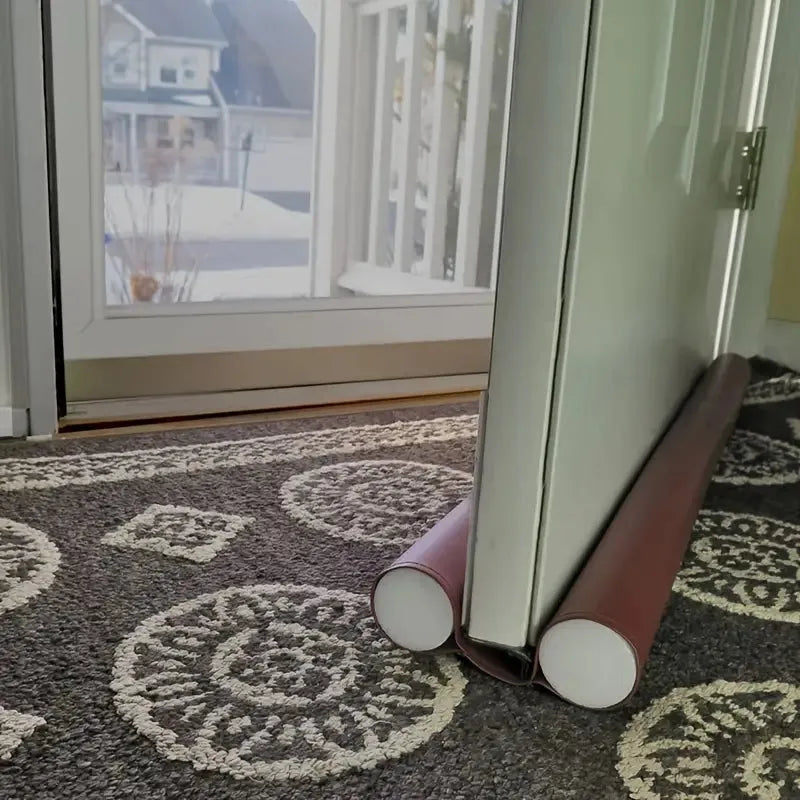 BOSS TAPE Boudin de Porte Isolant Froid, avec Double Joint en simili Cuir MARRON - SQES