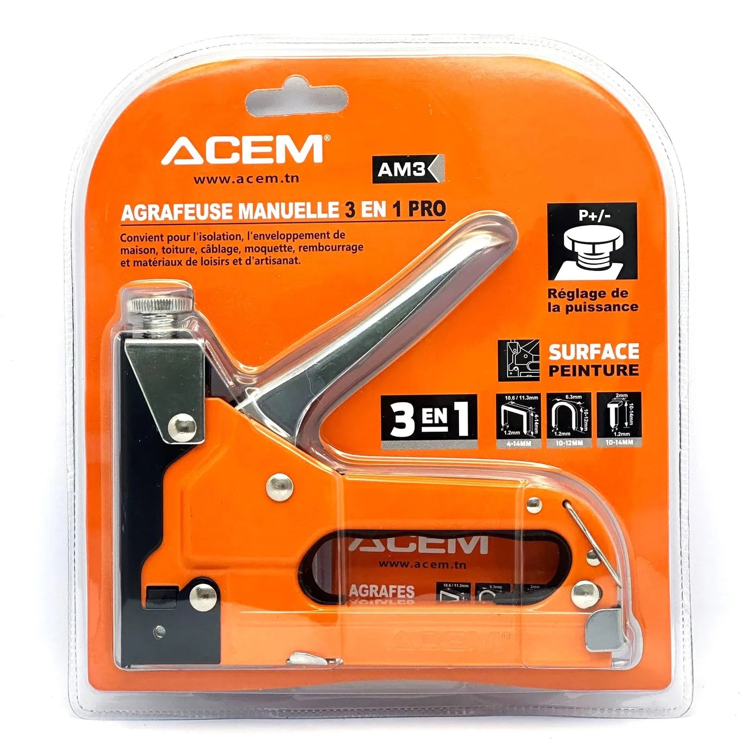 Agrafeuse manuelle - Reglable - 3en 1 Pro- AM3 - SQES
