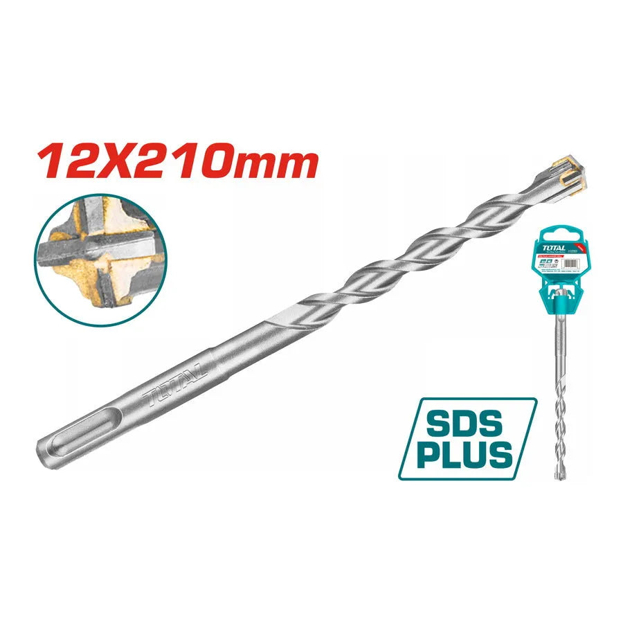 Foret Béton SDS+ TOTAL 12mm Carbure Tungstène Béton Pierre Maçonnerie 210mm — SQES Tunisie