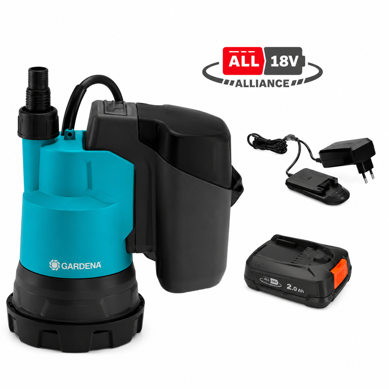 GARDENA 2000/2 18V P4A — Pompe Submersible à Batterie Réf. 14600-20 | SQES Tunisie