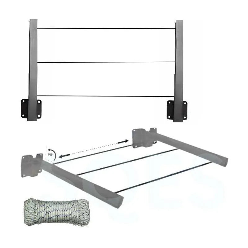 JUPPLIES Étendoir à Linge Mural Rétractable 80cm - Aluminium Blanc 30kg, Compact Et Robuste Intérieur Extérieur