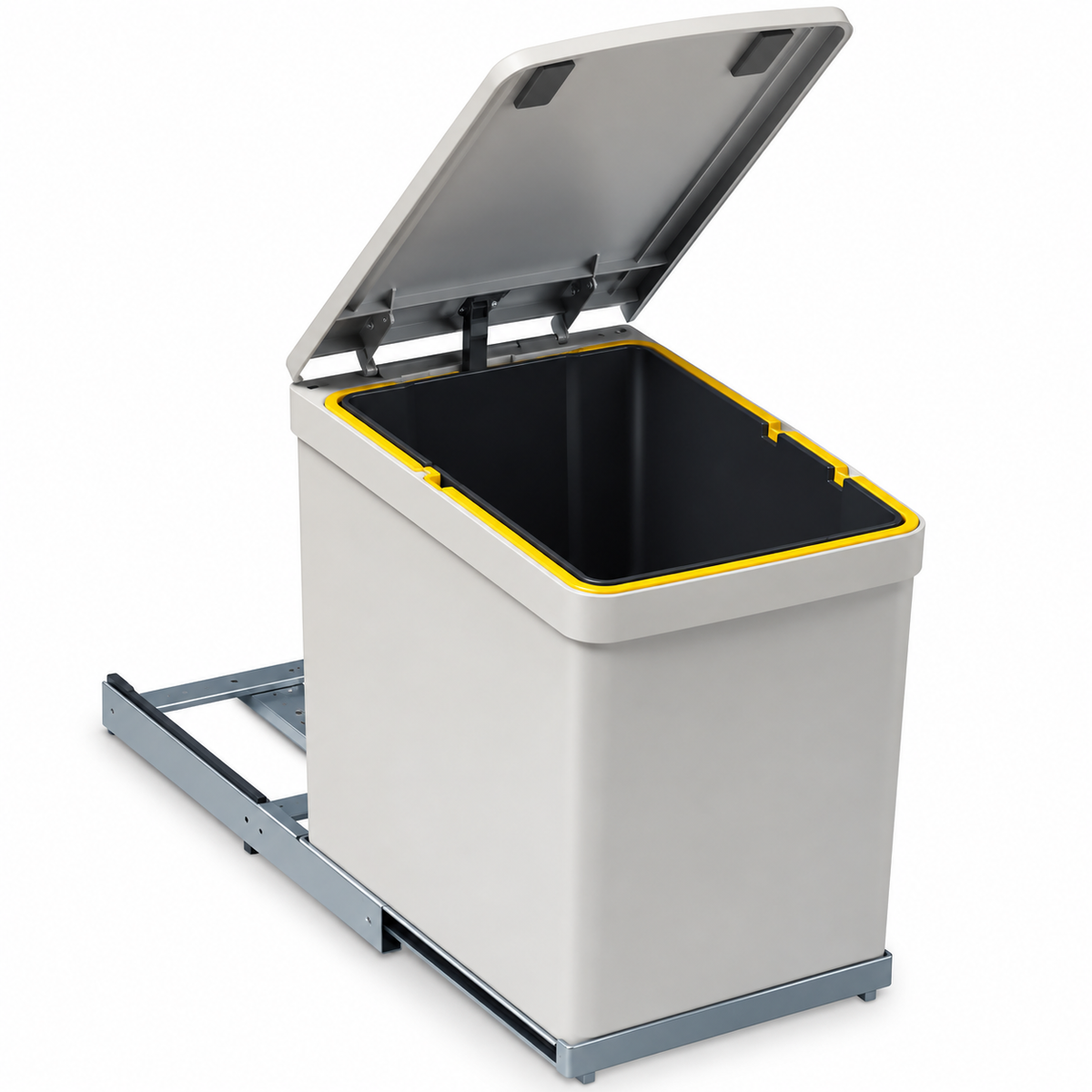 Poubelle encastrable Gollinucci F/280 grise, référence 4090ACC280, un bac de 16 L, hauteur 360 mm, pour meuble de cuisine | SQES Tunisie