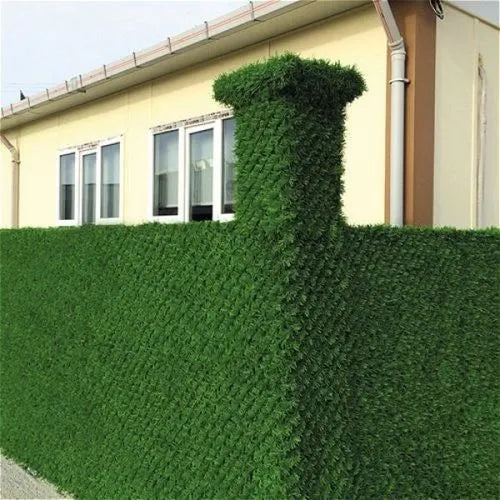 Grillage Gazonne - Grillage galvanisé avec gazon artificiel - Aspect lierre - Ultra couvrant - 1x10M - SQES