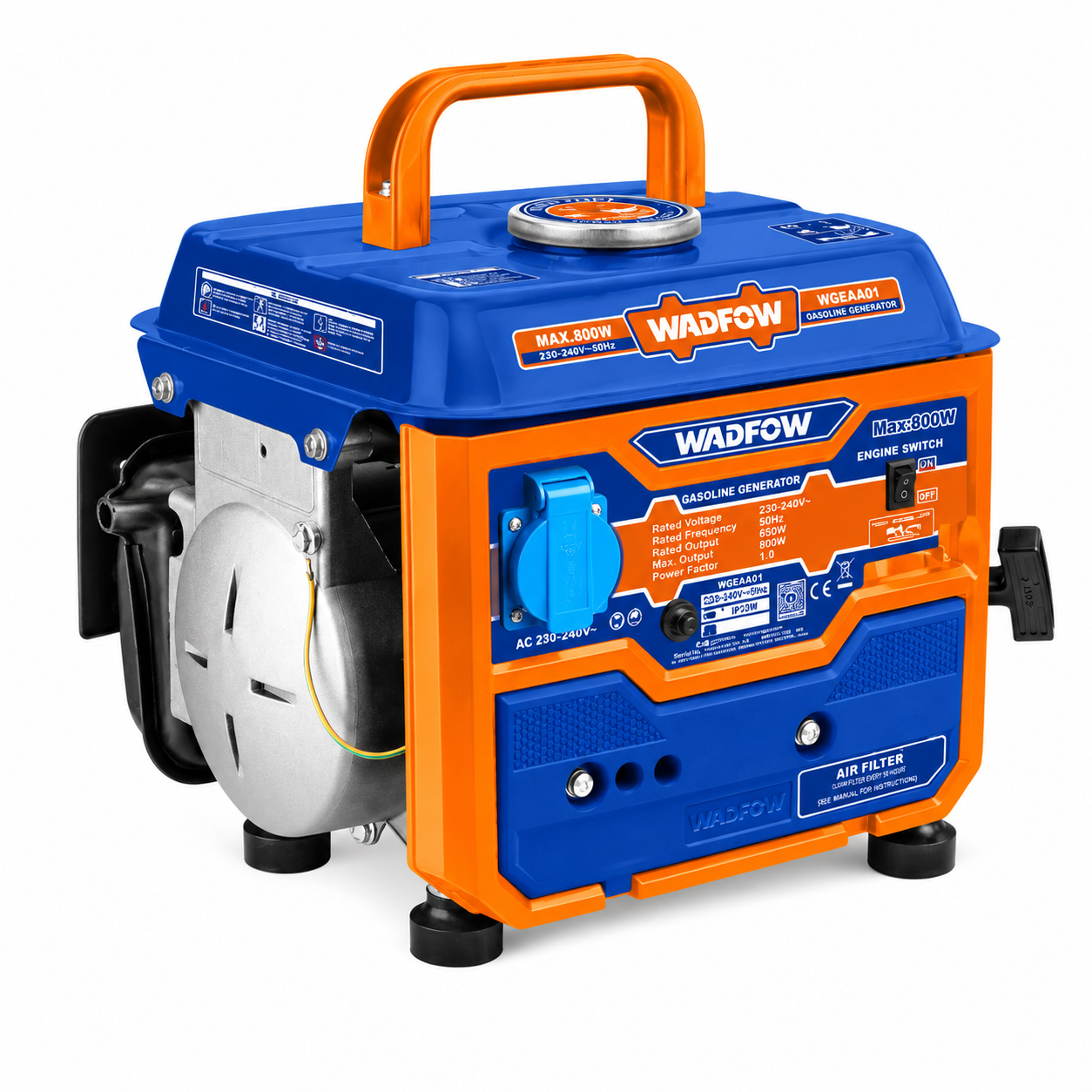 Groupe Électrogène WADFOW WGEAA01 — 800W 2 Temps 63cc Réservoir 4L Compact 16kg Démarrage Manuel Camping Urgence | SQES Tunisie