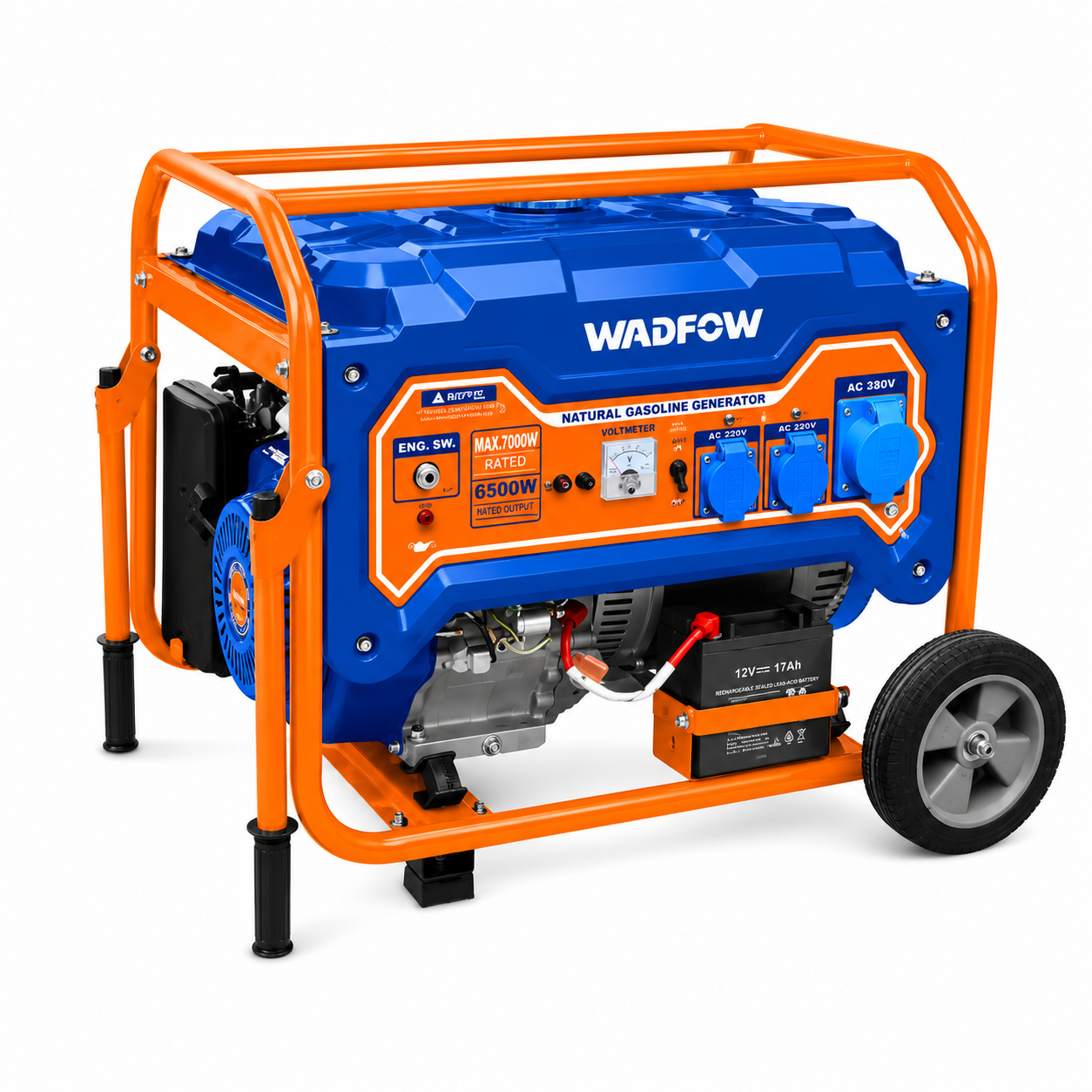 Groupe Électrogène WADFOW WGEAA09 — 7000W 4 Temps OHV 420cc Réservoir 25L Démarrage Électrique Chantier Secours | SQES Tunisie