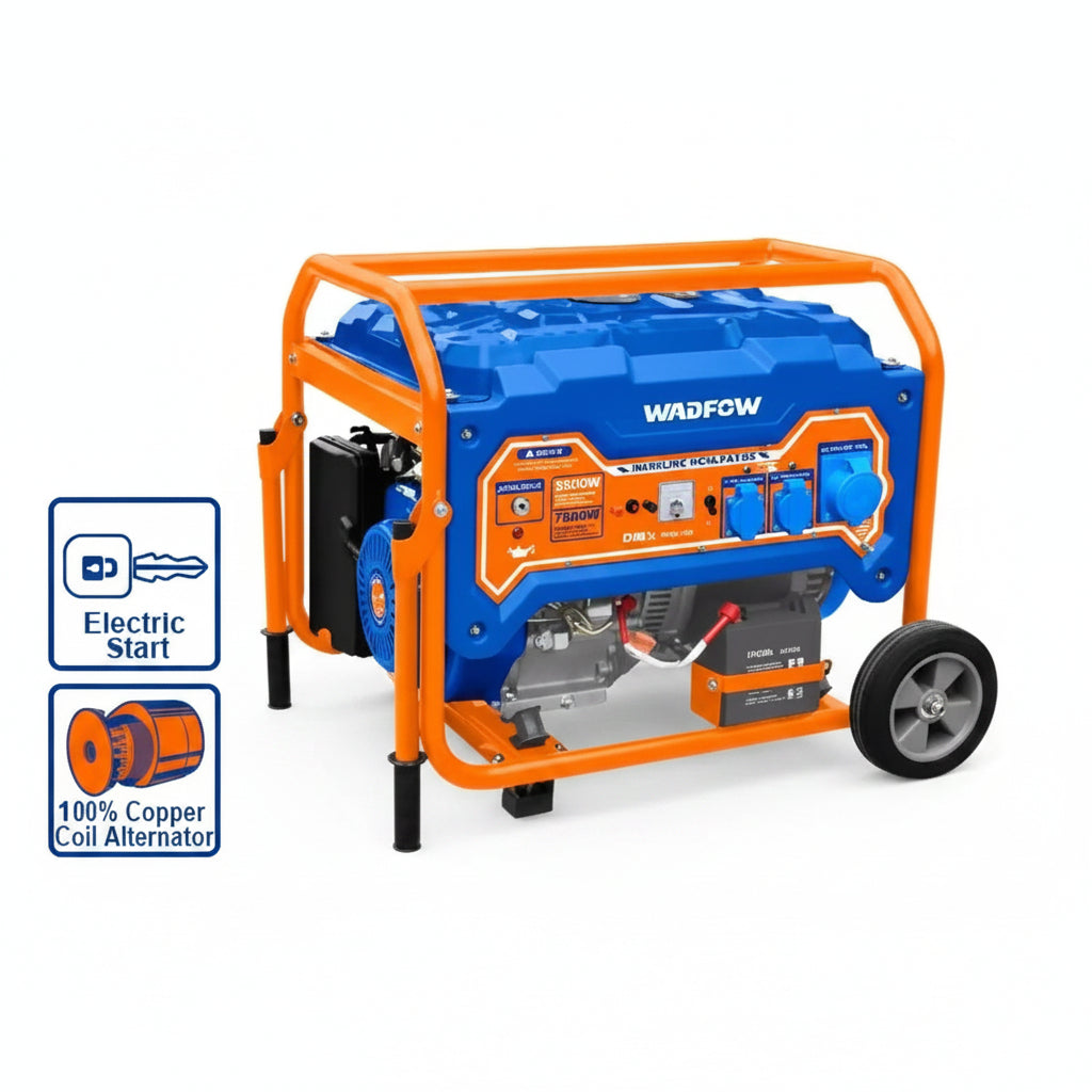 Groupe Électrogène WADFOW WGEAA10 — 8500W 4 Temps OHV 457cc Réservoir 25L Bobine Cuivre Démarrage Électrique Chantier Industriel | SQES Tunisie