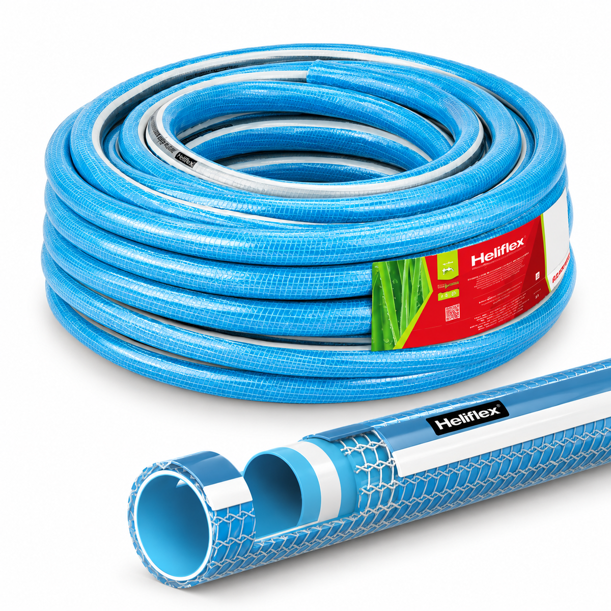 Tuyau jardin bleu HELIFLEX VITA dimension 15 – Rouleau 50 m – Vendu au rouleau – Arrosage et jardinage | SQES Tunisie