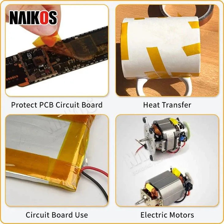 BOSS TAPE Ruban adhésif avec silicone pour carte de circuit imprimé Polyimide Kapton +260° 9mmx33mt - SQES