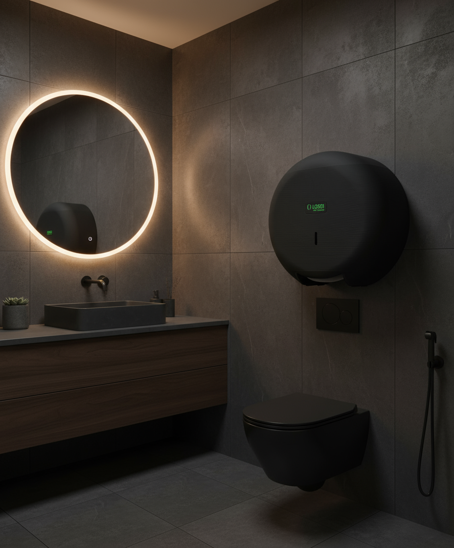 LOSDI Distributeur Papier Toilette Géant Noir Mat - CP-3006-MT