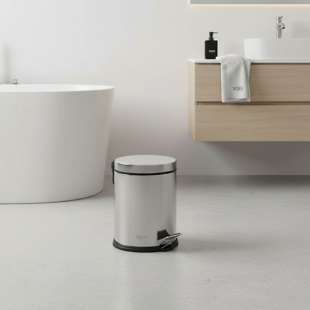 Poubelle Duxxa 16L inox avec pédale dans environnement moderne SQES